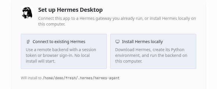 Set up Hermes Desktop