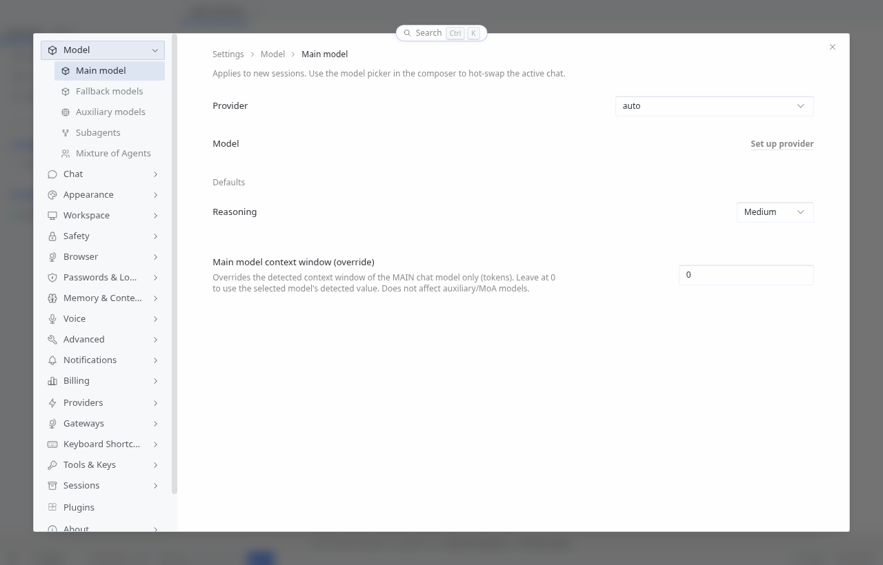 Settings Model, captura pré-autenticação